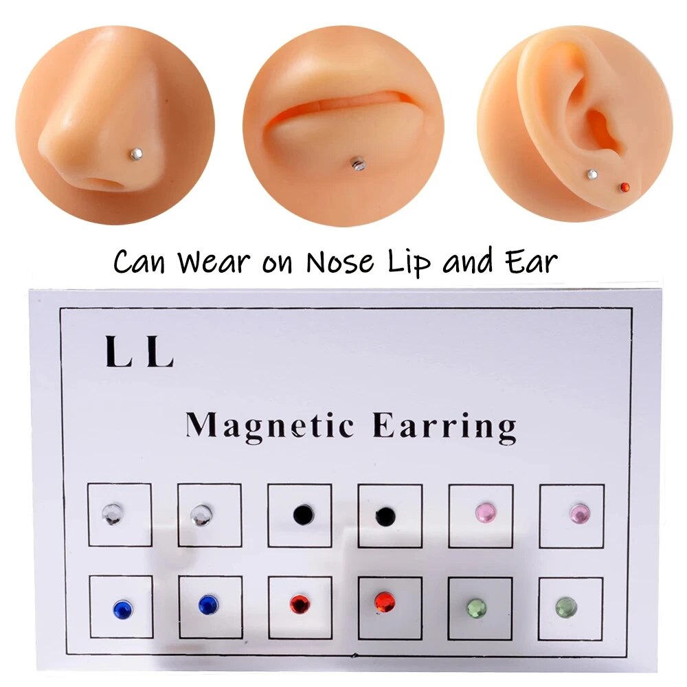 Body Jewelry Labret - 12 buah/kartu palsu penipu Magnet tidak