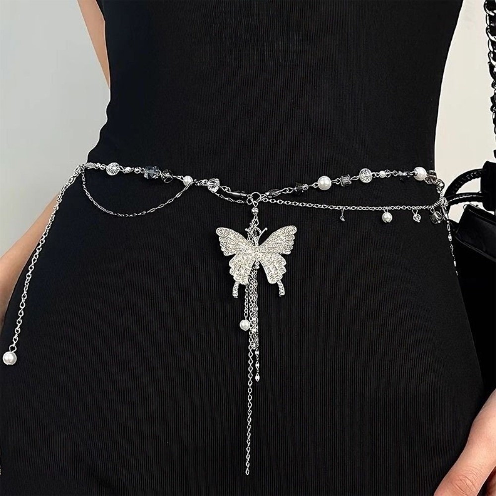 Body Jewelry Y2K - Rantai Pinggang Kupu-kupu Y2K Multi-layer Geometris