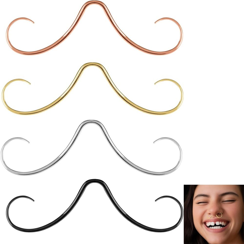 Body Jewelry Surgical Steel - Perhiasan tindik cincin Septum kumis perhiasan