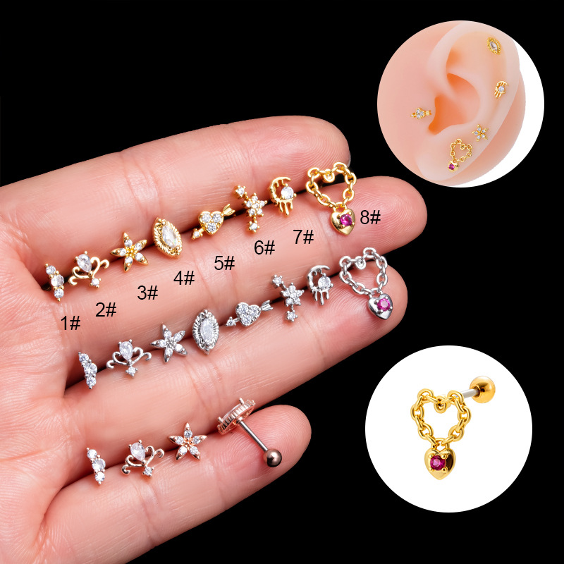 Body Jewelry Labret - Anting-anting tulang rawan titanium G23 untuk