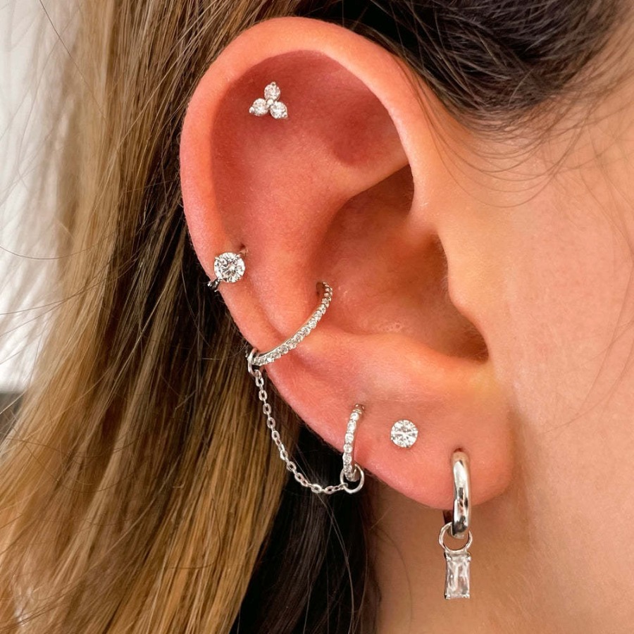 Body Jewelry Europe - 1set Anting-anting dan Rantai Wanita Gaya