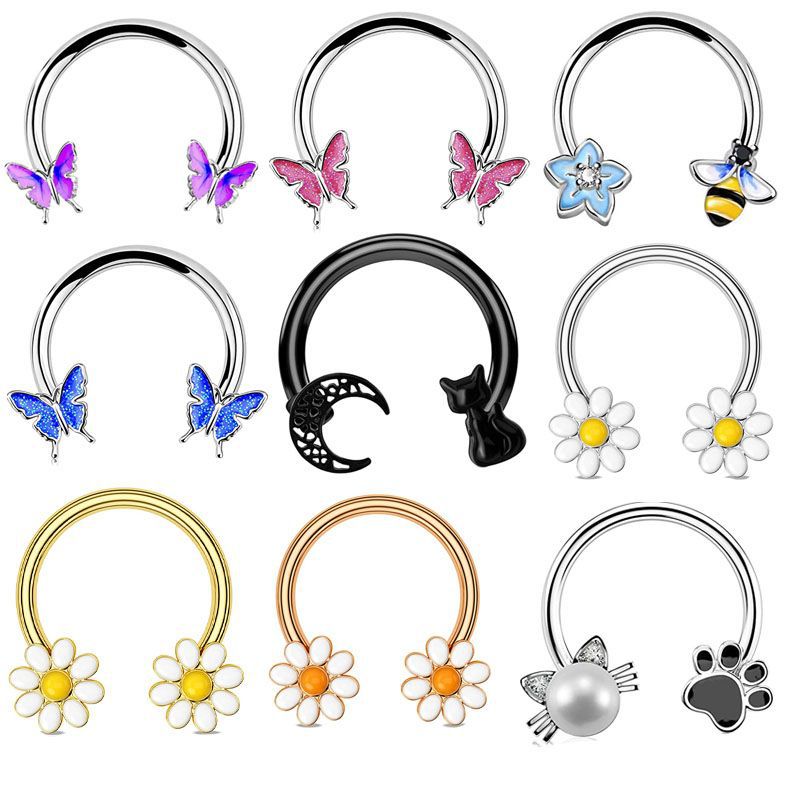Body Jewelry Surgical Steel - Cincin Septum 16G, Perhiasan Tindik Daith,
