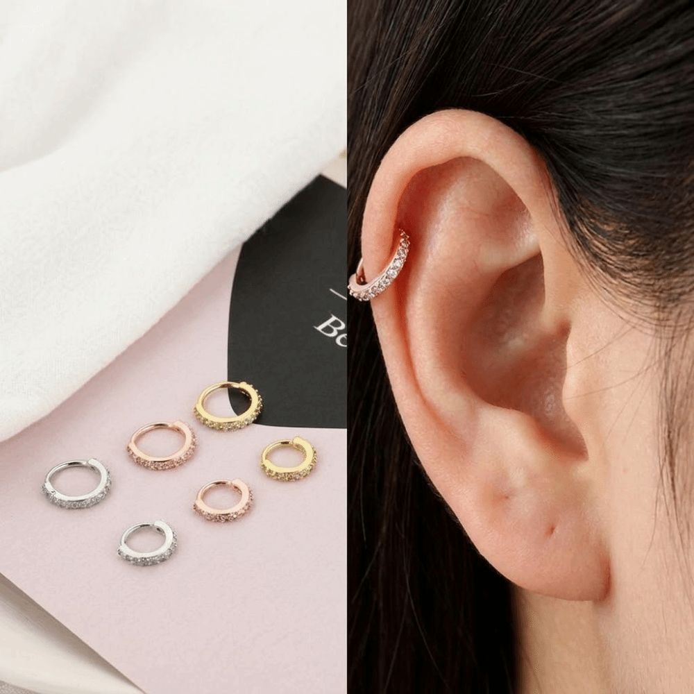 Body Jewelry Europe - Cincin Hidung Zirkon Kubik Bulat Punk