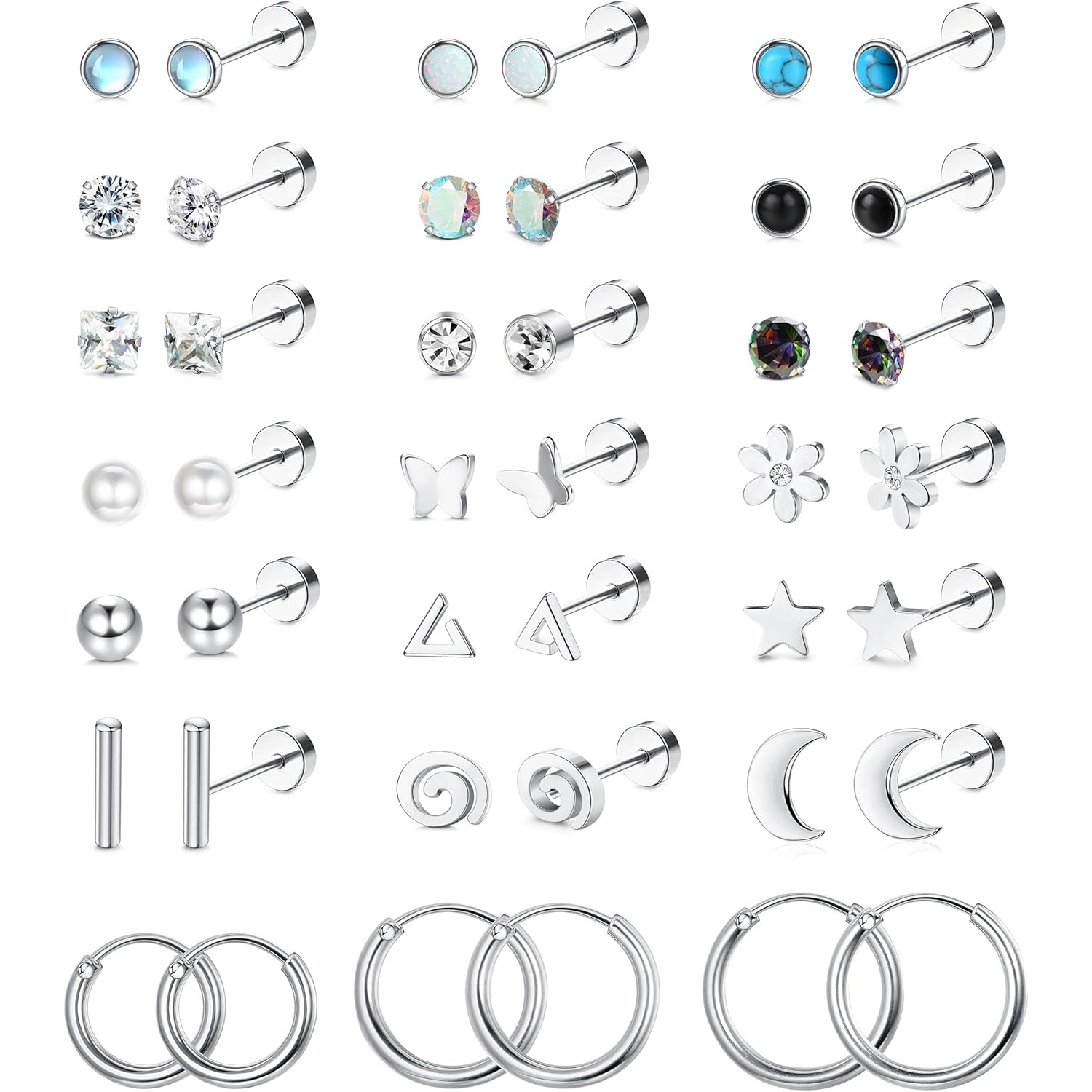 Body Jewelry Surgical Steel - FASACCO 1 Pasang Anting Baja Bedah