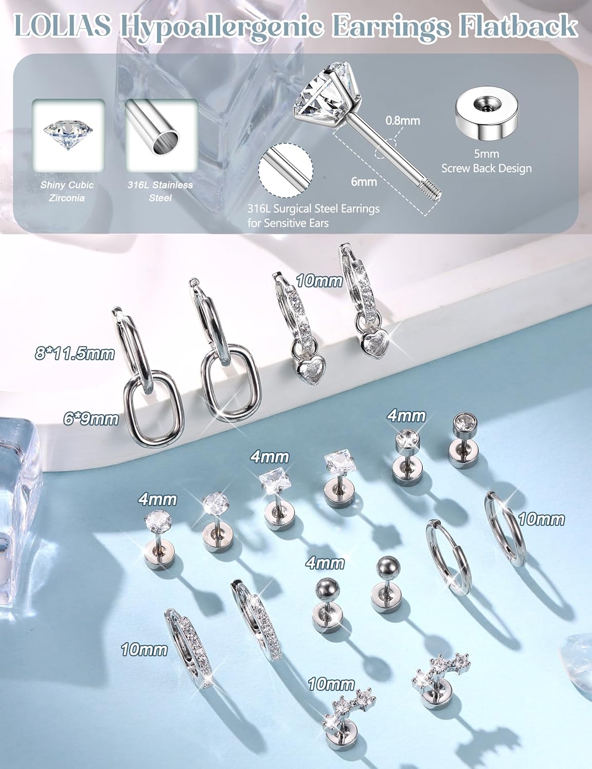 Drperfect 2Pcs/1Pasang Anting  - Body Jewelry Surgical Steel ulasan dan harga