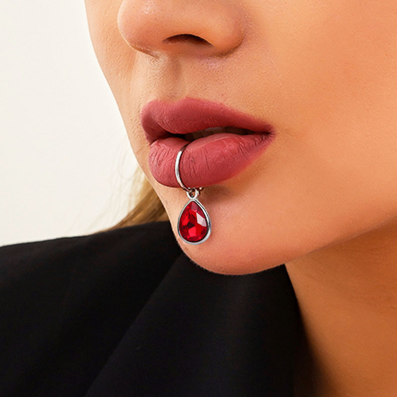 1 Buah Tindik Palsu Klip Bibir - Body Jewelry Labret ulasan dan harga