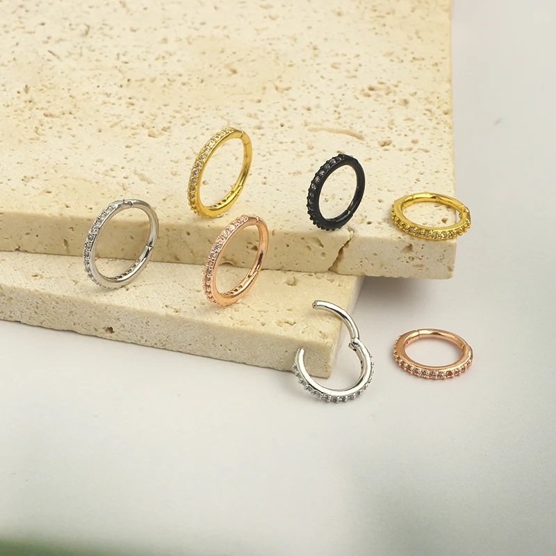 Cincin Hidung CZ Bening 16G, C - Body Jewelry Surgical Steel ulasan dan harga