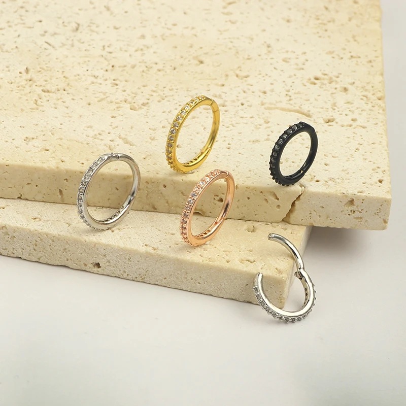 Cincin Hidung CZ Bening 16G, C - Body Jewelry Surgical Steel ulasan dan harga