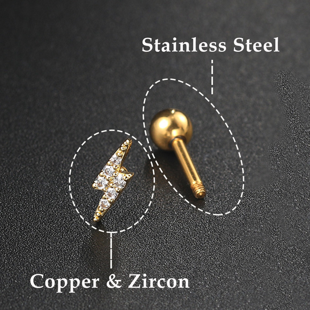 Anting-Anting Kancing Tulang R - Body Jewelry Labret ulasan dan harga