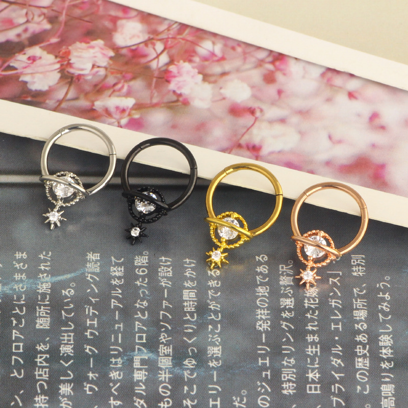 Perhiasan Septum Rings Planet  - Body Jewelry Surgical Steel ulasan dan harga