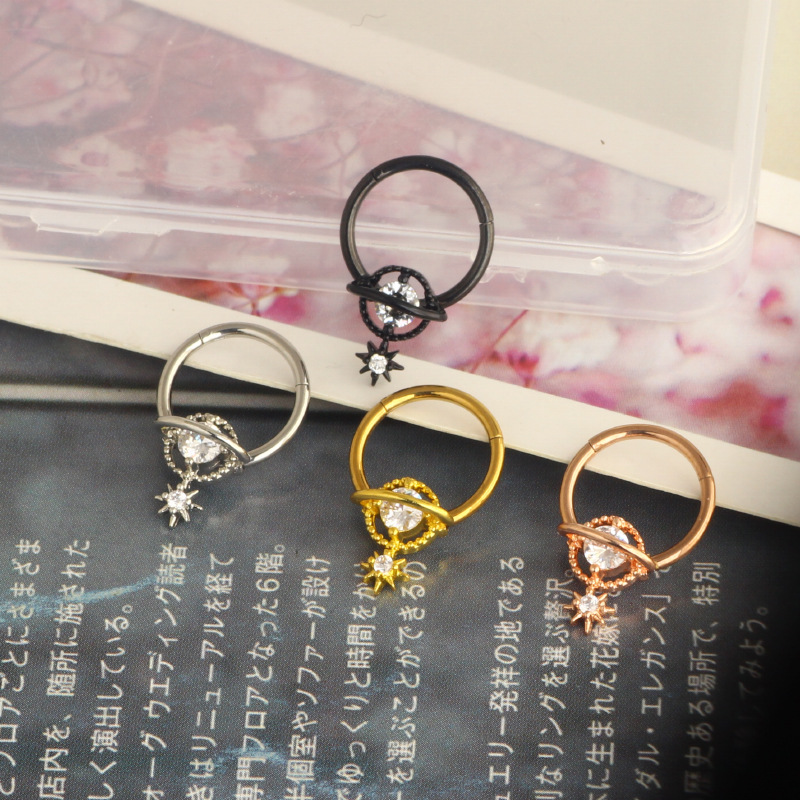 Perhiasan Septum Rings Planet  - Body Jewelry Surgical Steel ulasan dan harga