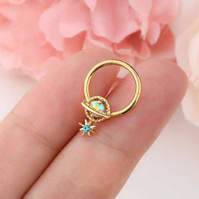 Perhiasan Septum Rings Planet  - Body Jewelry Surgical Steel ulasan dan harga