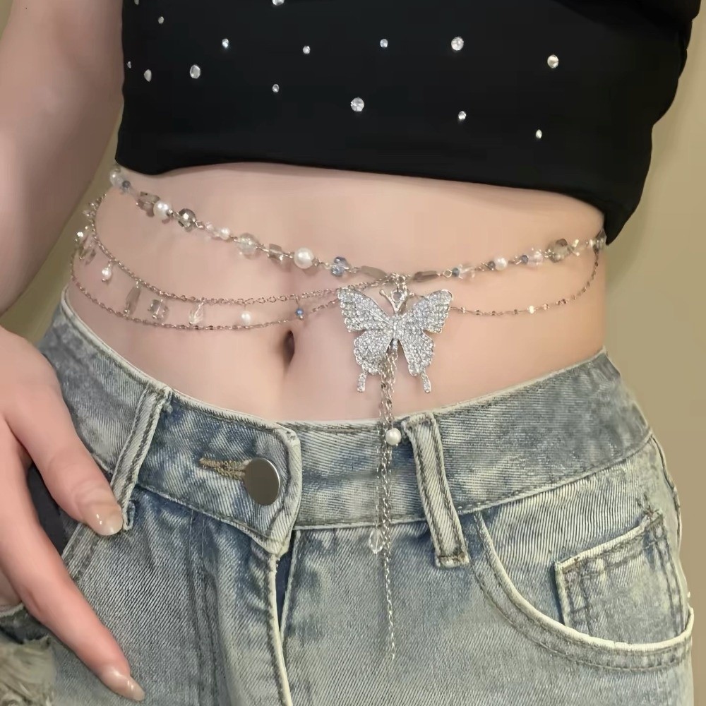 Rantai Pinggang Kupu-kupu Y2K  - Body Jewelry Y2K ulasan dan harga