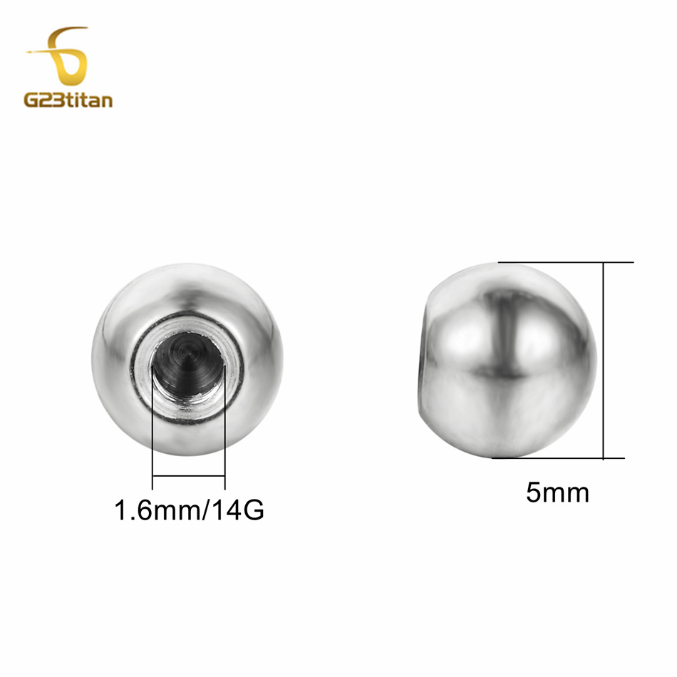 10pcs 16G 14G 3mm 4mm 5mm Bola - Body Jewelry Labret ulasan dan harga