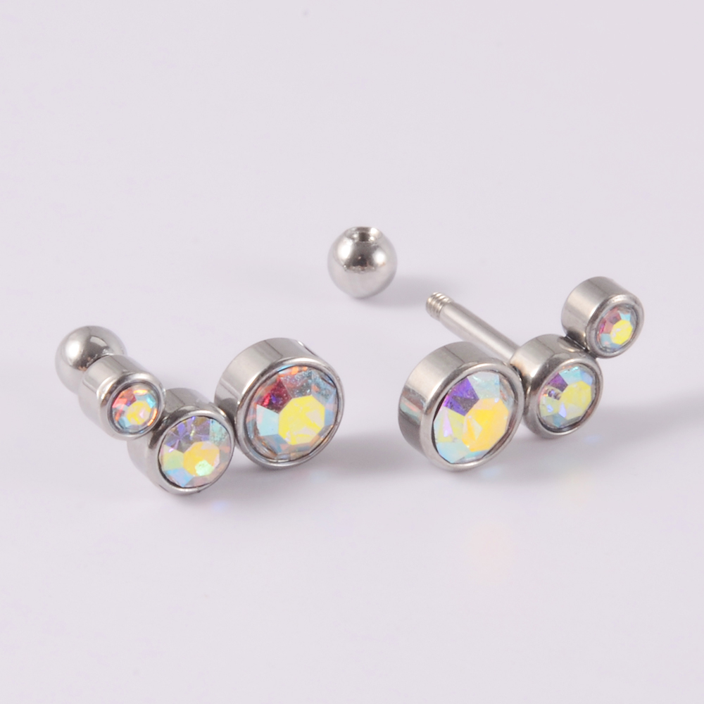 2 buah anting-anting tindik te - Body Jewelry Surgical Steel ulasan dan harga
