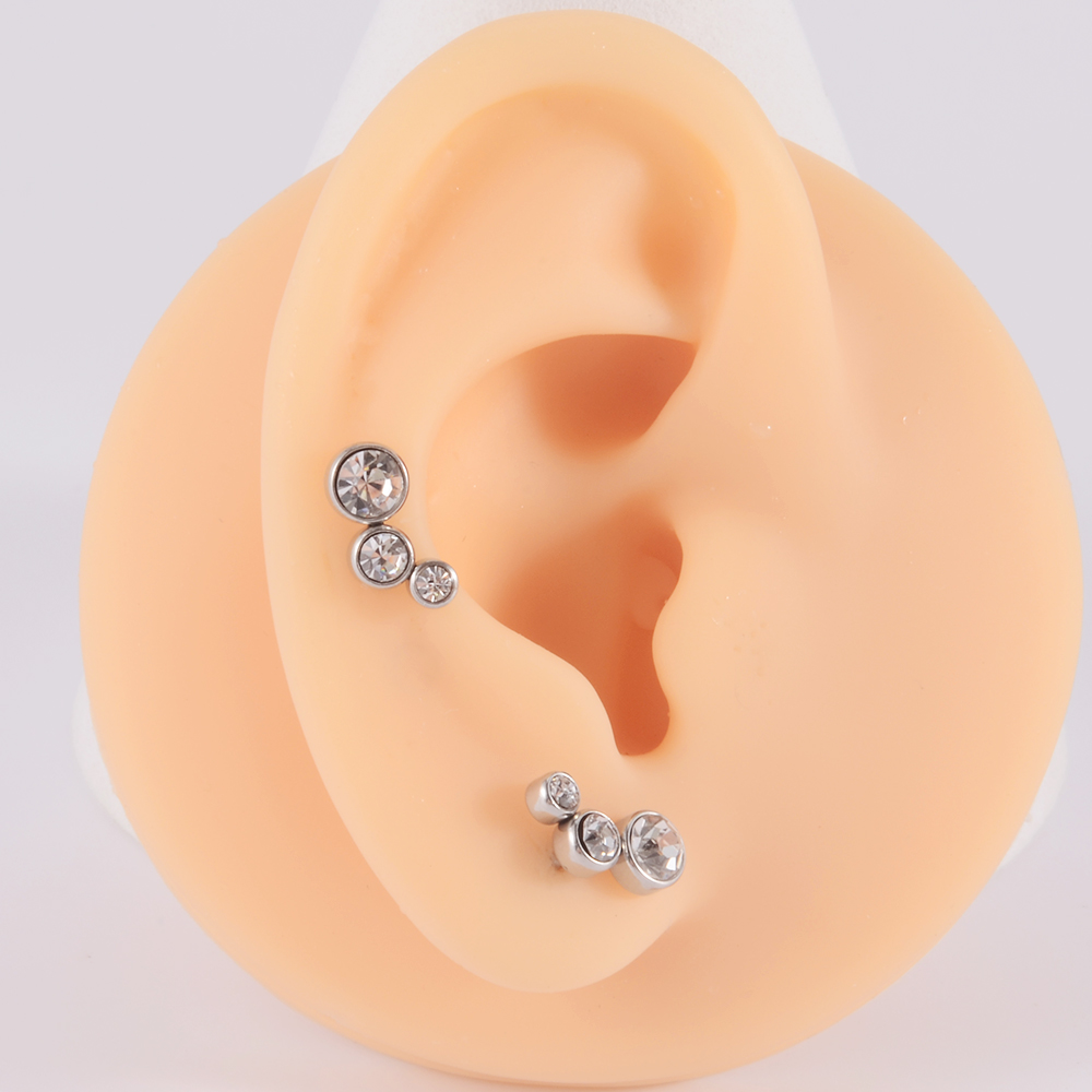 2 buah anting-anting tindik te - Body Jewelry Surgical Steel ulasan dan harga