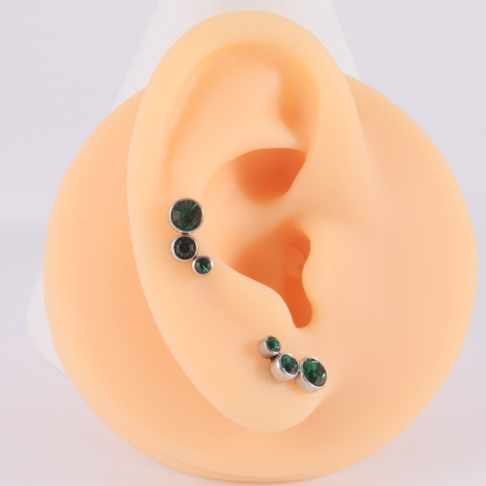 2 buah anting-anting tindik te - Body Jewelry Surgical Steel ulasan dan harga