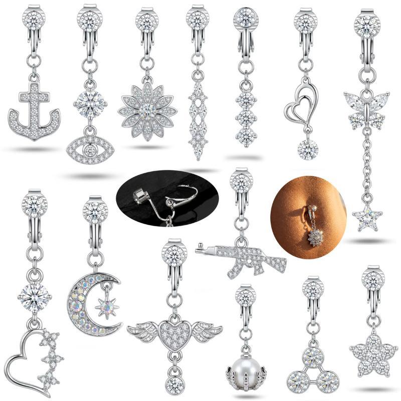 1Pcs Cincin Pusar Trendy Berbe - Body Jewelry Surgical Steel ulasan dan harga