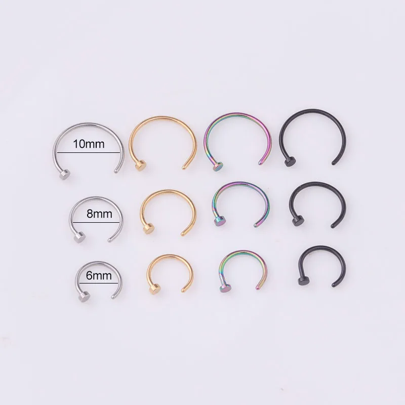 5pcs/lot 20G Cincin Hidung, 6m - Body Jewelry Surgical Steel ulasan dan harga
