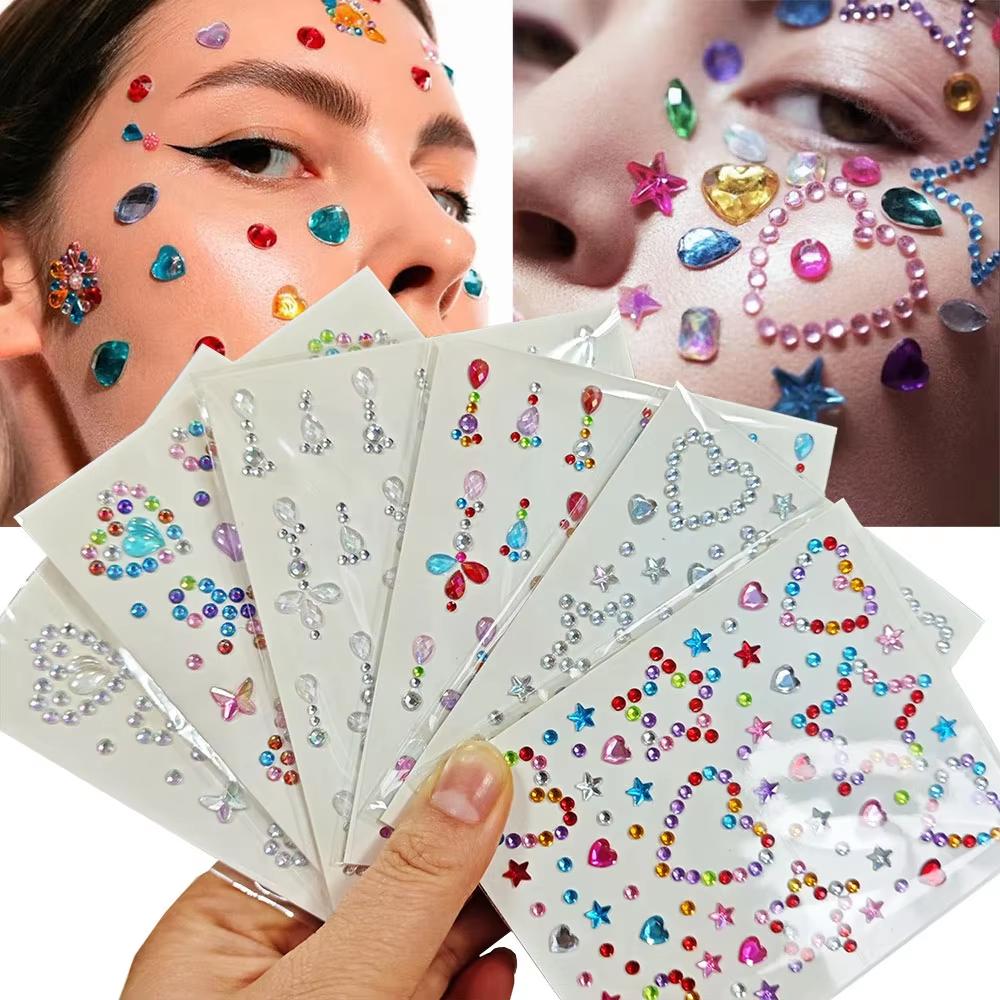 1 Lembar Stiker Berlian Imitas - Body Jewelry Tattoo ulasan dan harga