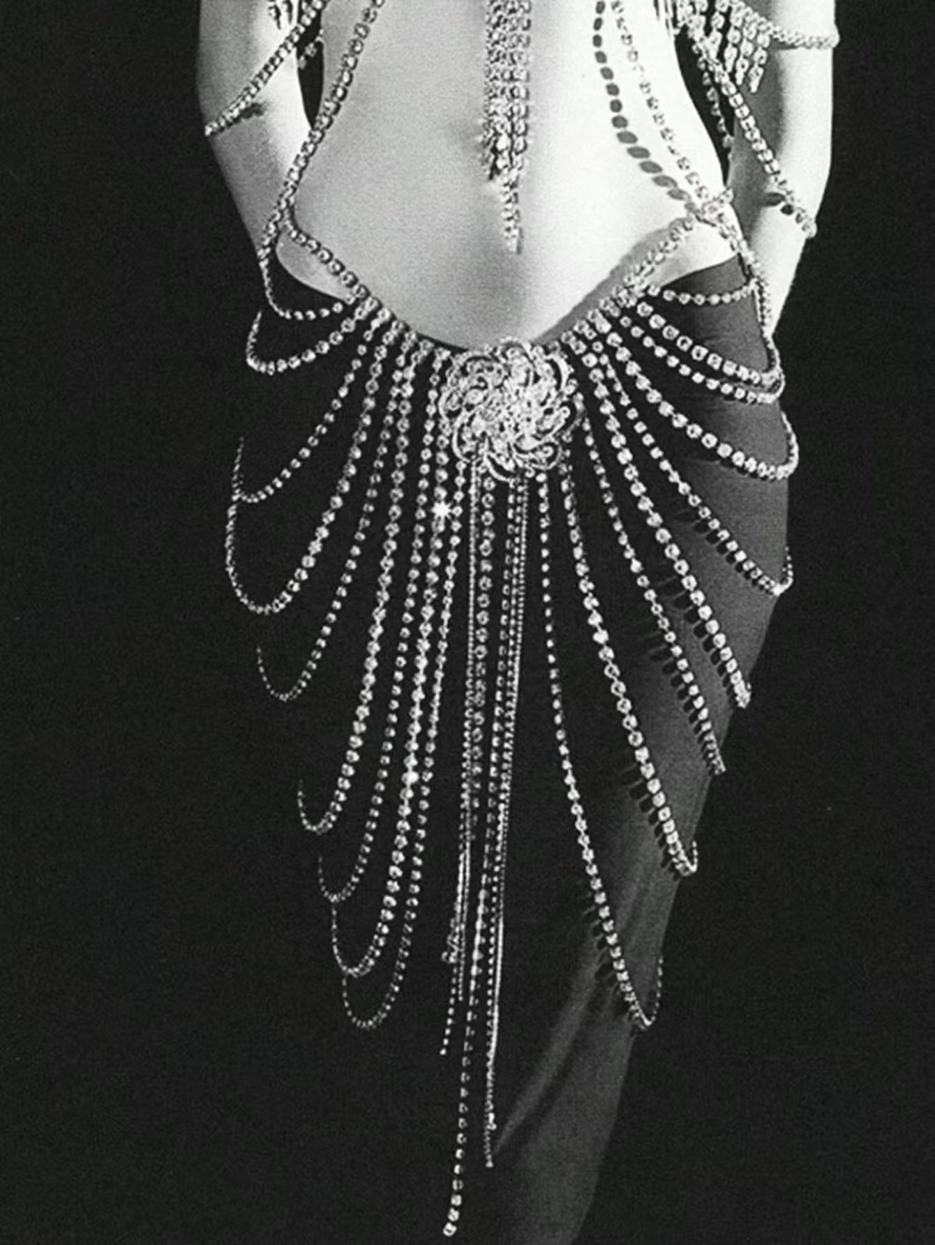 Gaun malam mewah rantai seteng - Body Jewelry Europe ulasan dan harga