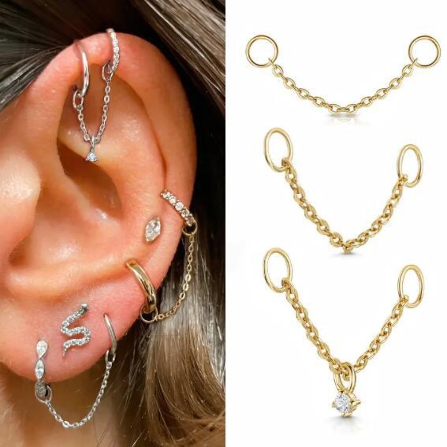 1set Anting-anting dan Rantai  - Body Jewelry Europe ulasan dan harga