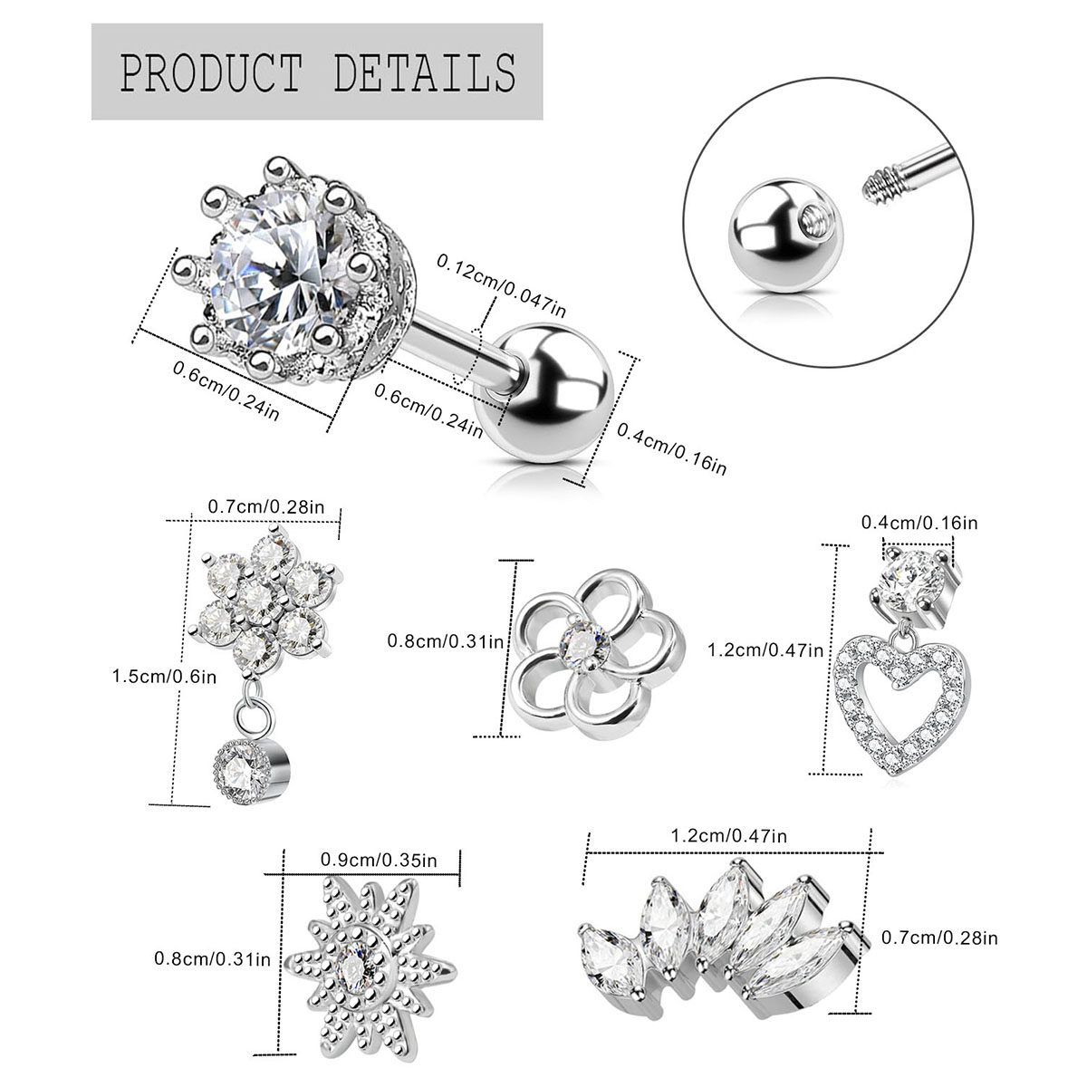 2 buah anting-anting tulang ra - Body Jewelry Surgical Steel ulasan dan harga