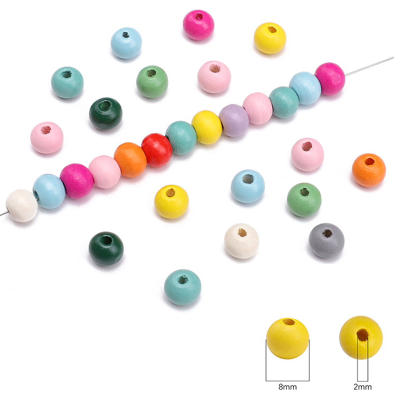 8mm 50 buah/tas kayu warna Sol - Body Jewelry Unique ulasan dan harga