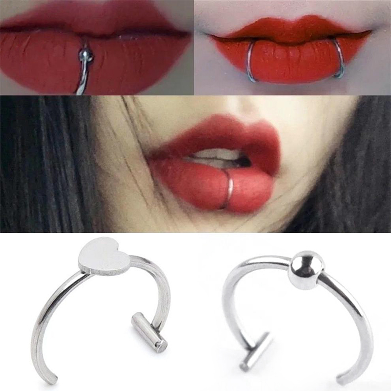 1Pc Cincin Hidung Palsu Stainl - Body Jewelry Labret ulasan dan harga