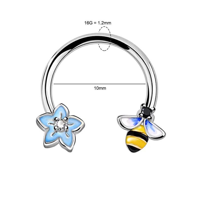 Cincin Septum 16G, Perhiasan T - Body Jewelry Surgical Steel ulasan dan harga