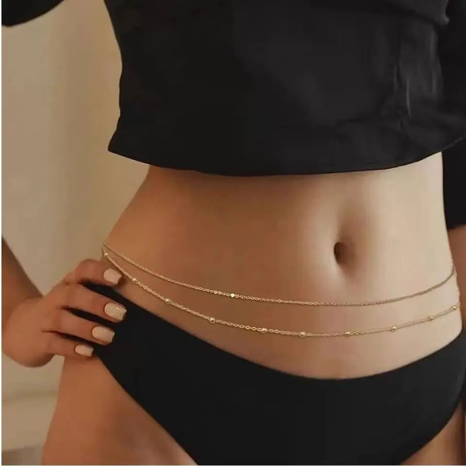 Rantai Perut Lapisan Ganda Hip - Body Jewelry Women ulasan dan harga