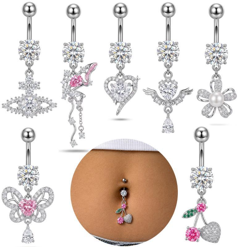 1 Buah Cincin Pusar Gantung ya - Body Jewelry Surgical Steel ulasan dan harga