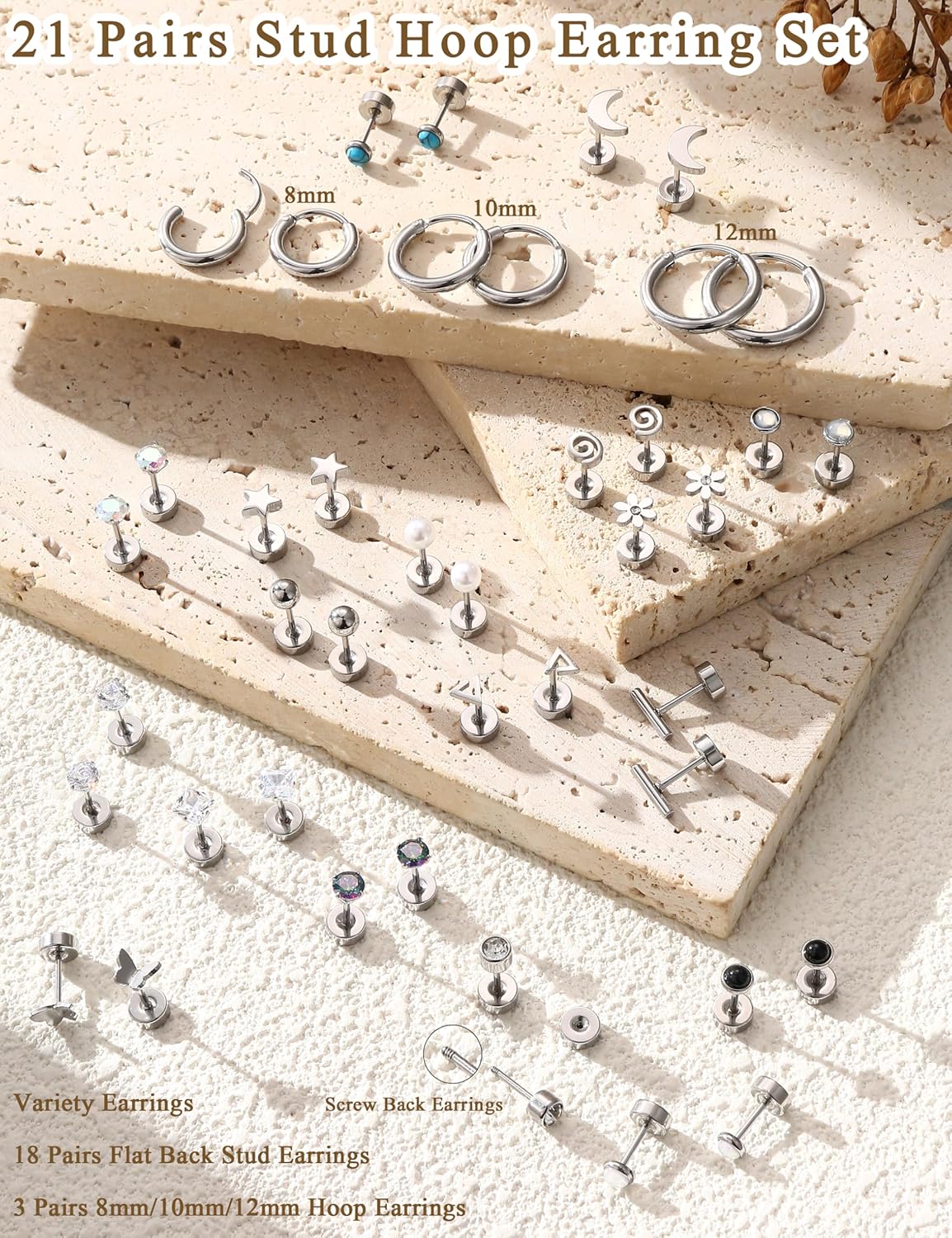 FASACCO 1 Pasang Anting Baja B - Body Jewelry Surgical Steel ulasan dan harga