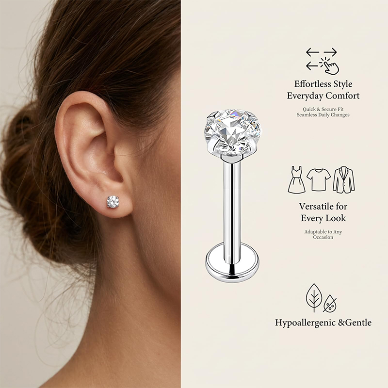 Cincin Septum Hidung Tanpa Uli - Body Jewelry Labret ulasan dan harga